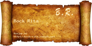 Bock Rita névjegykártya